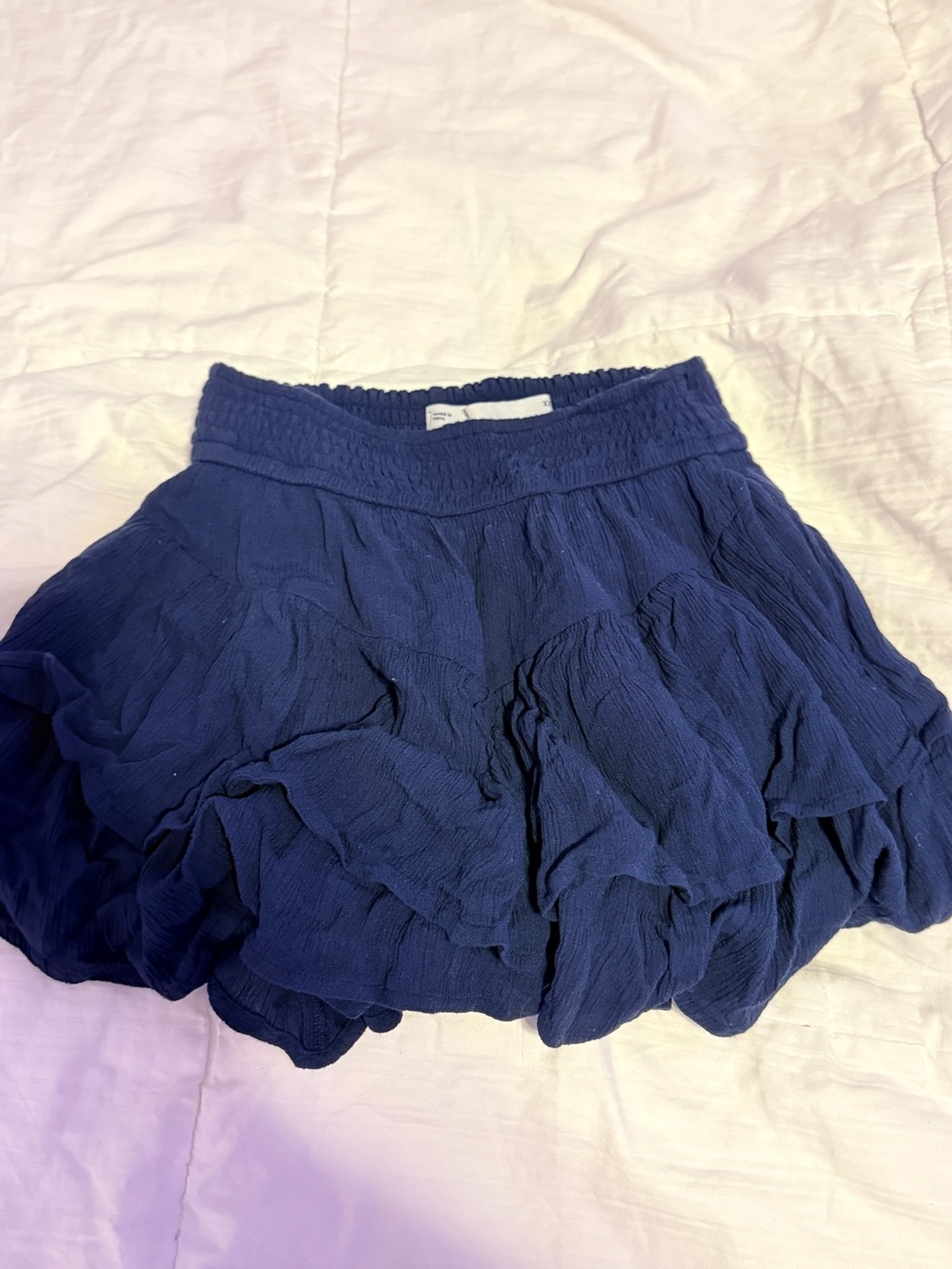 Hollister Navy Ruffle Mini Skirt - Women